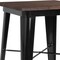 Merrick Lane Modern 23.5" Square Metal Table with Rustic Wood Top for Indoor Use
